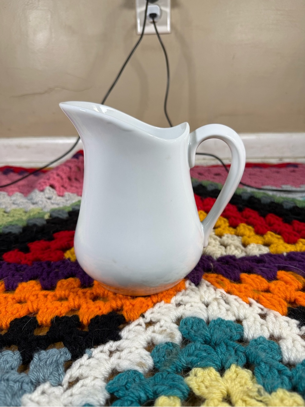 Classic Vintage Cordon Bleu White Ceramic Creamer Pitcher